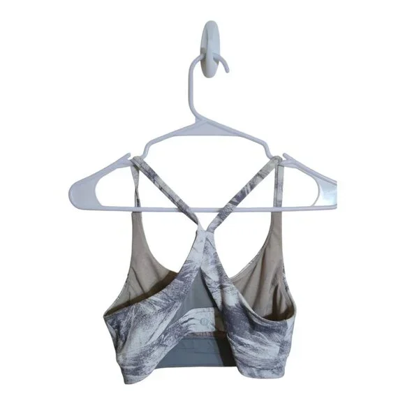 Lululemon Bra Women 8 Train Times Breeze by White Light Cast Gray Luxtreme Gym - Picture 2 of 5